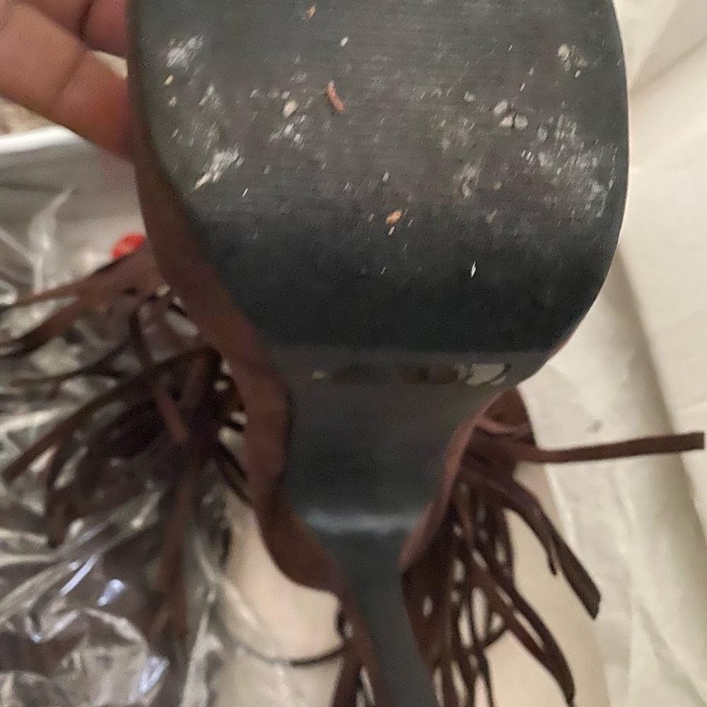 Brown high heels with platform